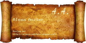 Alexa Aszter névjegykártya